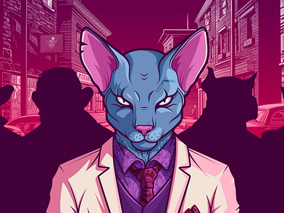 Consigliere 2d cat character character design game gangster gangsters illustration mafia mascot mob mobile game sphynx vector vector art vector design