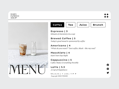 Website design concept | Coffee shop branding dailyui design ui ui design website website design