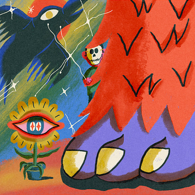 Monster And Friends book branding children cover crow doodle flower gouche graphic design grunge illustration monsters skull texture tshirt