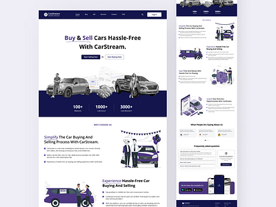 Car Buy and Sell Website Landing Page Design figma figma designer landing page design landingpage ui ui design uiux design web design website design