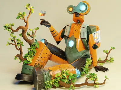 Lamplighter-Neo Tokyo: Exponential Reality 3d 3d art artificialintelligence blender challenge character characterdesign creature cyberpunk diorama firefly furture hardsurface illustration mecha modeling render robot sciencefiction scifi