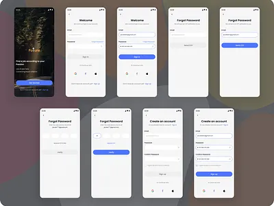 Fetch - Sign in, Forgot password, Create an account branding ui