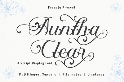 Auntha Clear | Script Font decorative