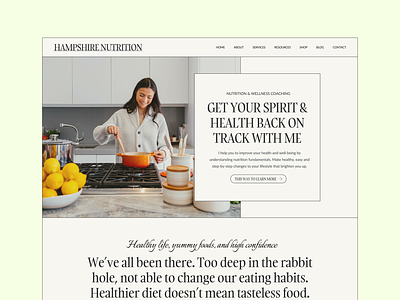 Hampshire - Health & Nutrition Website coach consultant consultant website daily ui ecommerce health hero section landing page marketing minimal modern nutrition nutritionist website ui ux web design website