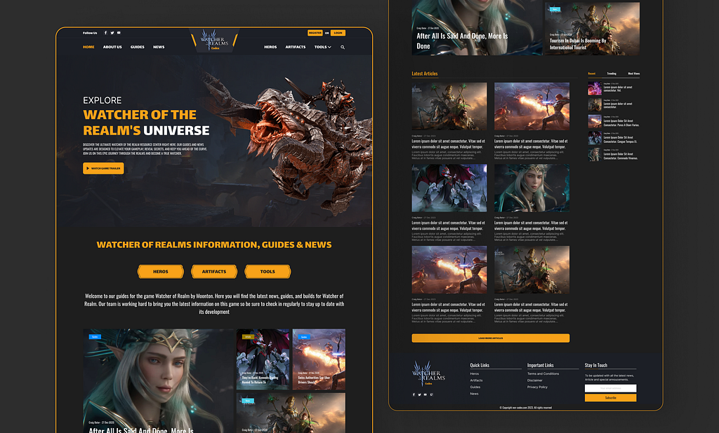 Gaming News Website UI/UX Design by Sabbir Hossain Abir on Dribbble