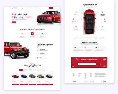 RentalRides - Car Rental Landing Page car rental car rental landing page landing page rental service ui uiux user experience user interface ux website