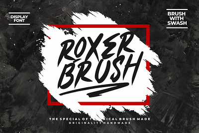 Free Handbrush Typeface - Roxer Brush apparel bold display elegant lettering paint pen poster rough simple street strong urban wild