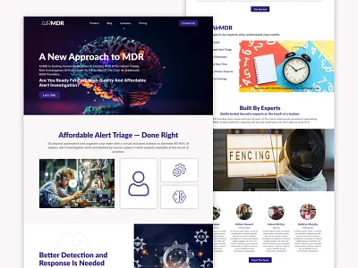 AIRMDR Website UIUX Design adobe xd dribbble figma header design homepage design interface design ui ui design user experience user interface ux ux design website design