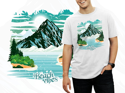 Beach vibes outdoor t shirt print illustration paradise