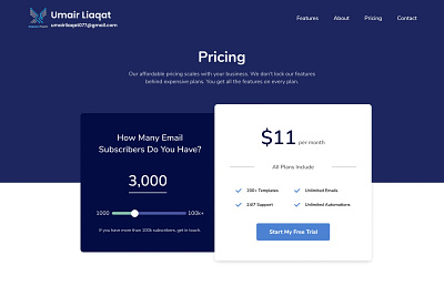 Email Marketing Pricing Page Design 📧 digitalinterface dribbledesign emailmarketing engagementoptimized minimalisticui pricingstrategy techdesign userfriendly webdesign