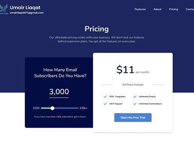 Email Marketing Pricing Page Design 📧 digitalinterface dribbledesign emailmarketing engagementoptimized minimalisticui pricingstrategy techdesign userfriendly webdesign