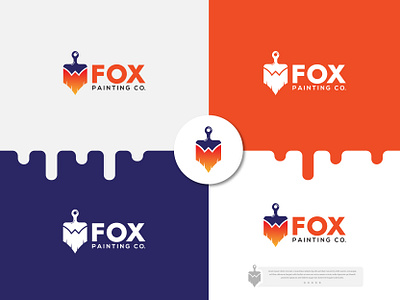 Fox Painting Logo branding fox graphic design logo painting