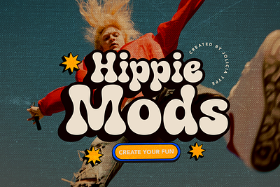 Hippie Mods | Groovy Font | Free To Try Font free font logo peace tie dye