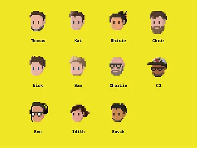 Carbon for Salesforce team pixelated portrait team