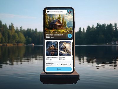 Cabin Booking - Mobile App Concept 3d app concept concept design ui