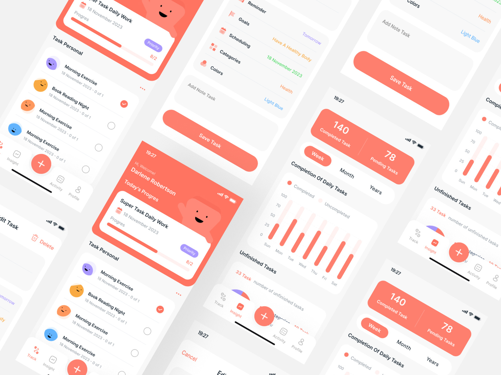 Toda - Tasks mobile app fun app clean design fun mobile app mobile app tasks playfull smile task tasks ui ux