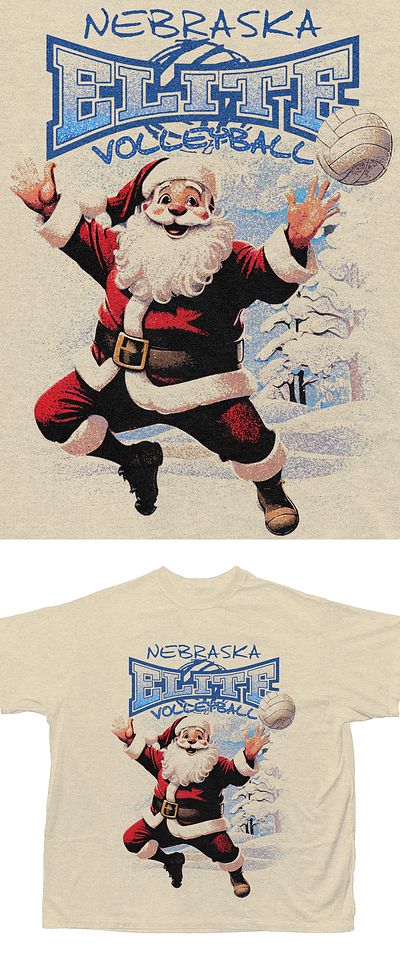 Santa Claus design illustration santa claus t shirt volleyball