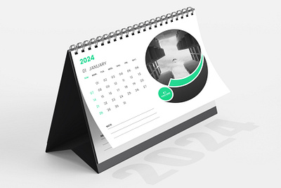 Calendar design template 2024 2024 calendar abstract business calendar corporate design desk calendar green calendar office template