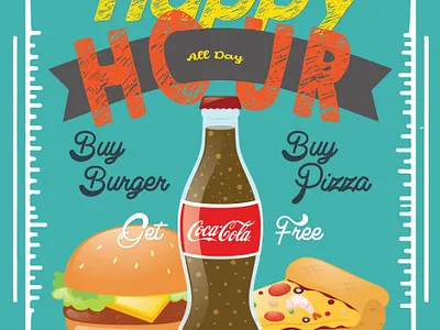 Retro Design - Ad for Magazine burger happy hour poster design retro retro design retro sample xtasi