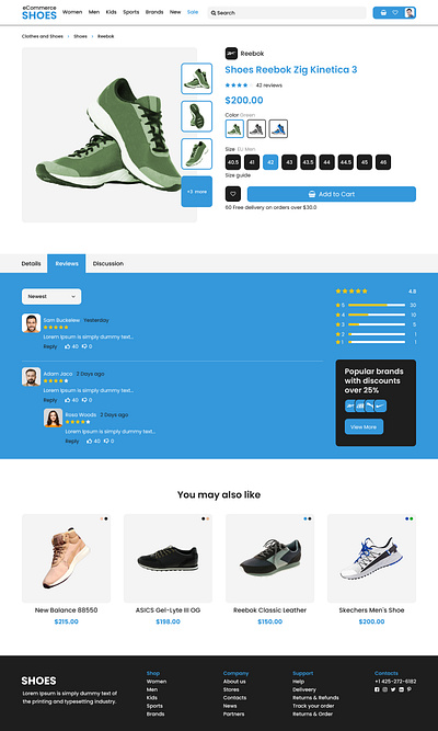 Online Shoe Store Product Page UI design ecommerce shoe store ecommerce ui online product page online shoe store shoe store ecommerce shoe store ui ui ui design