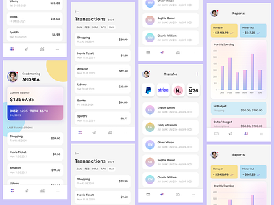 Bank Transaction App app design figma modern design uiux design