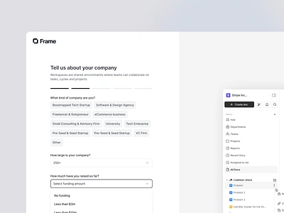 Frame.so - Onboarding app clean design fields forms interface login manage minimal navigation onboarding sign up tabs ui ui app ui design ui web ux ux design web