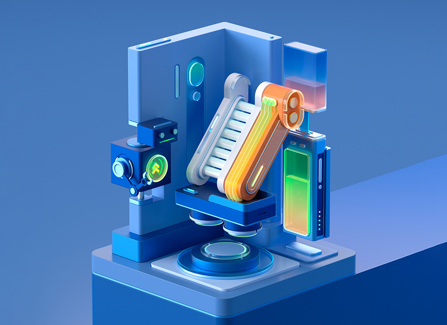 Concept technology scene 02 3d c4d cinema4d concept design illustration oc render scenes tech technology ui web