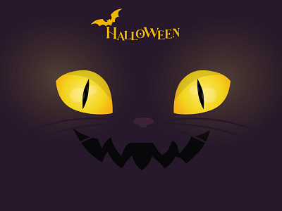 Halloween kitty cat greeting card halloween illustration