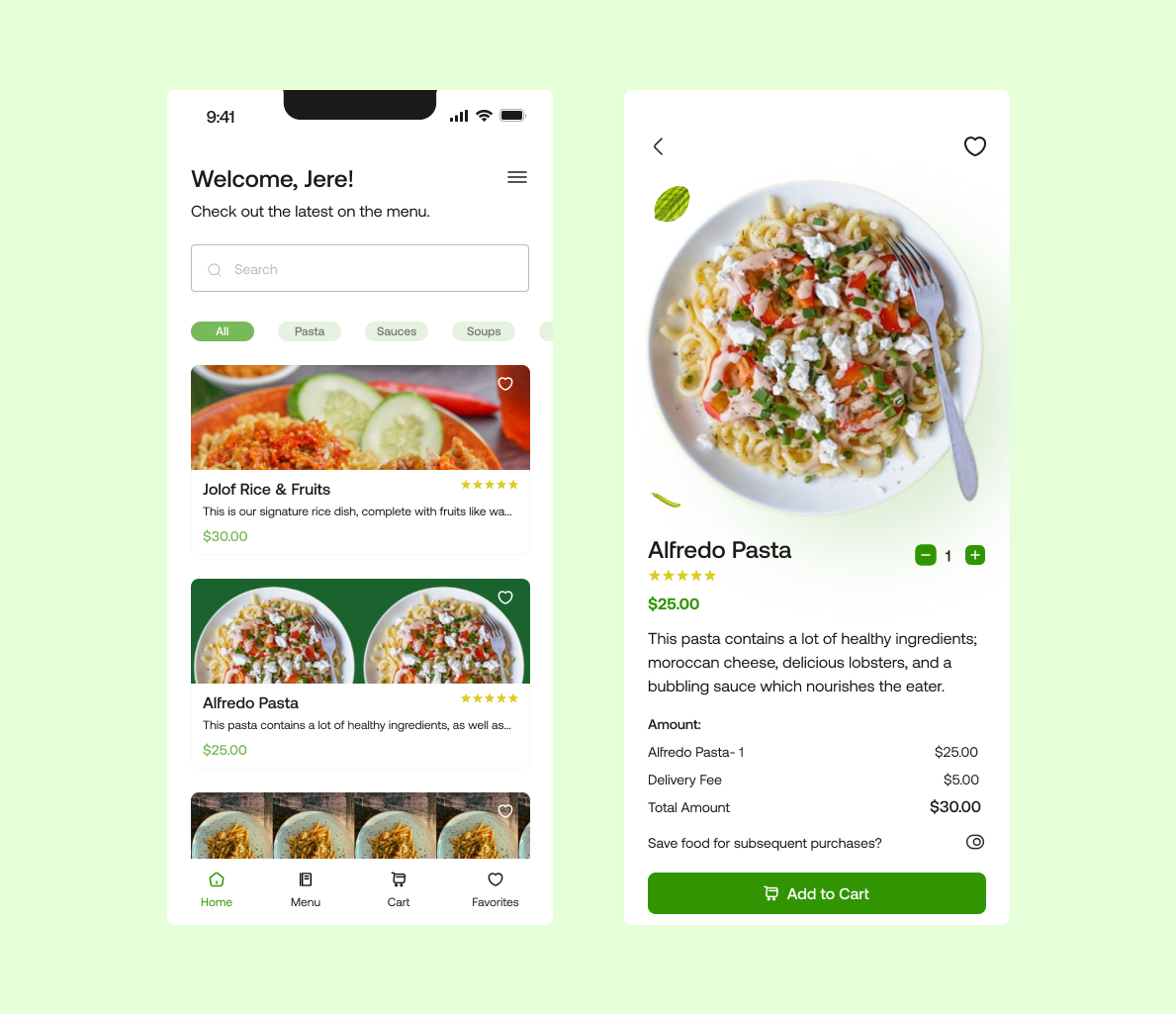 Food Ordering App UI by Ijelekhai Faith Olohijere on Dribbble