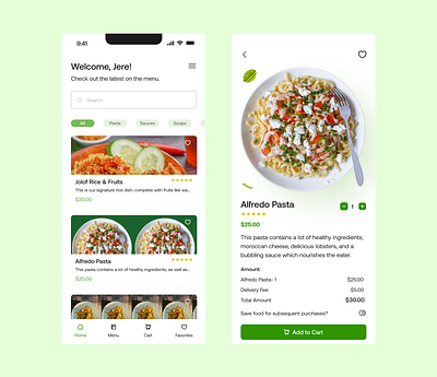 Food Ordering App UI design figma food food ordering ui pasta restuarant ui ui uiux ux