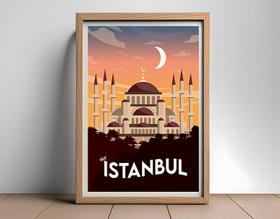 Istanbul Travel Poster Design graphic design illustration instanbul retro retro travel retro vintage travel poster trending vintage vintage travel