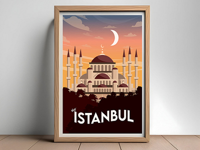 Istanbul Travel Poster Design graphic design illustration instanbul retro retro travel retro vintage travel poster trending vintage vintage travel