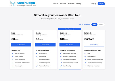 Pricing Page That Speaks Efficiency 🔧 cleanui collaborationtools digitaldesign dribbleshowcase efficiencyfirst pricingpage teamworkoptimized userconversion webdesign