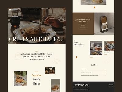 Crêpes au Château - Food Restaurant Landing Page app delivery design food food and drink food app food delivery food order homepage landing page menu order minimal mobile app order restaurant ui ux web web design website