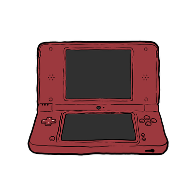 Nintendo DSi XL - 2009 art console draw drawing game gaming illustration konsol nintendo nintendo ds nintendo dsi nintendo dsi xl retro retro gaming