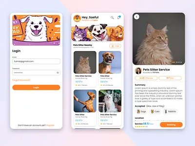Pet Boarding Services experience interface ui user flow ux