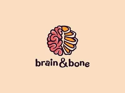 Brain & bone bone brain clothes illustration kids logo logotype smart