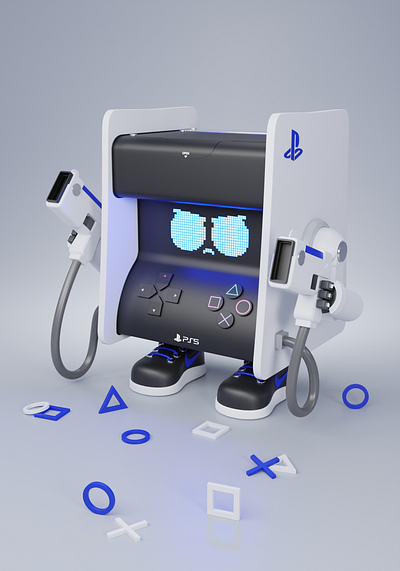 Ps5 Robot 3d 3d character 3dmodeling 3drobot animation blender blender3d character game game asset lowpoly ps5