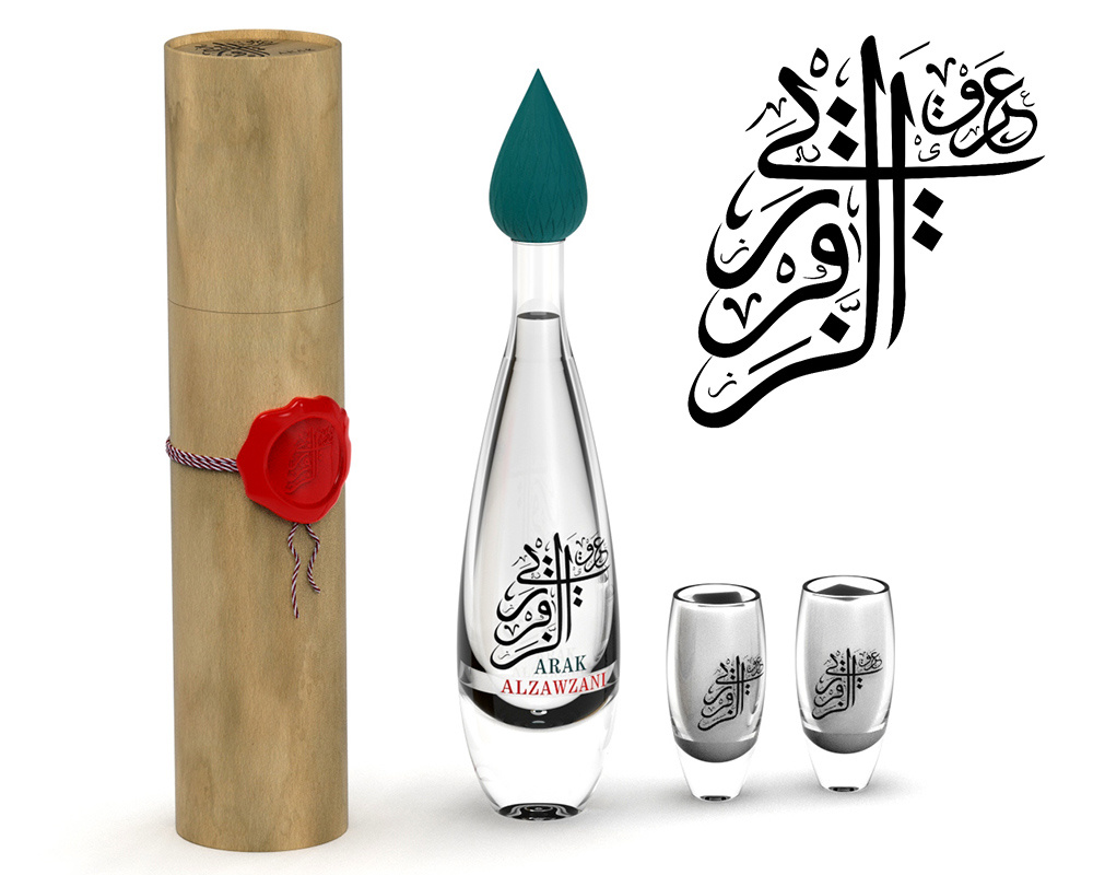 Arak Zawzani (Lebanon) 3d 3d design alcohol arak beirut bottle design brand identity branding lebanese lebanon liquor package design packaging product design