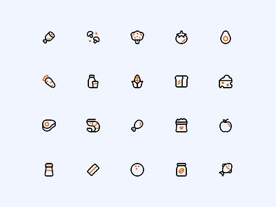 Food And Drinks Icon Set app icons drink icon flat icons food icon icon icon illustration icon pack icon set iconin iconography icons iconset illustration line icons