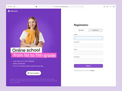 Registration design graphic design logo minimal typography ui ux web website
