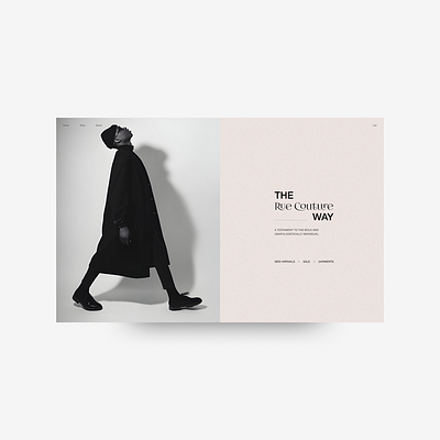 The Rue Couture Way branding fashion french hero interface minimal ui web design