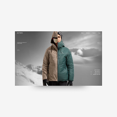 ARC'TERYX - Concept brand clothing fashion hero interface minimal ui web design webshop winter