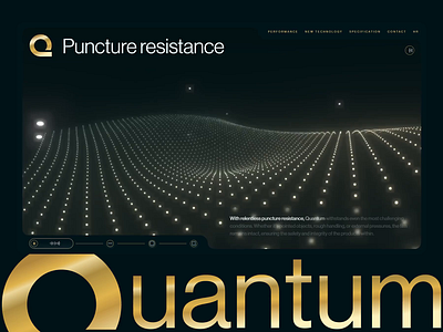 Quantum 3d animation branding design development globe particles quantum tech technology three.js website