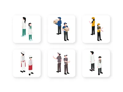 Profession Character Isometric business character creative display graphic design illustration isometric people person profession vector