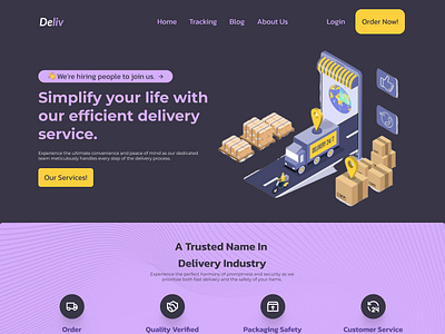 Deliv Website Landing Page (Full Version) landingpage product ui warehouse web webdesign