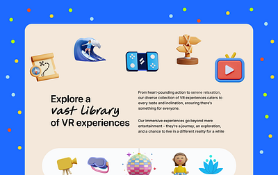VR experience website 3d ai branding bright cool design gaming illustration logo mobile motion graphics responsive ui ux uxdesign vr web web design website website design