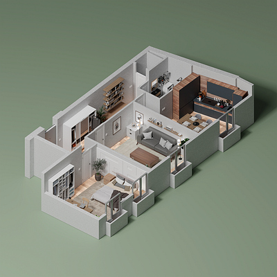 3d Apartments for Trest House 3d 3d render apartment blender branding cycles graphic design motion graphics photoshop render
