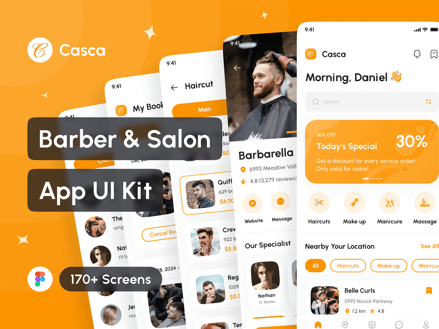 [VIP] Casca: Barber & Salon App UI Kit