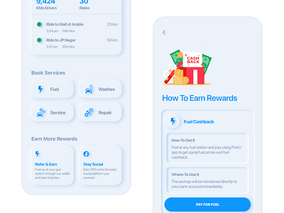 Rewards - FirstU app design car icon illustration neumorphism rewards ui vehicle